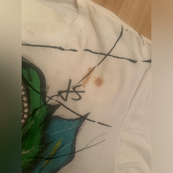 Y2K DOM REBEL SWAROVSKI CRYSTAL SKULL SHIRT HAND-PAINTED AND SIGNED BY DESIGNER - Picture 11 of 14